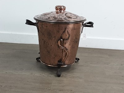 Lot 111 - ARTS & CRAFTS COPPER COAL BUCKET