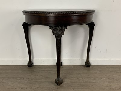 Lot 236 - MAHOGANY 'D' SHAPED FOLD OVER TEA TABLE