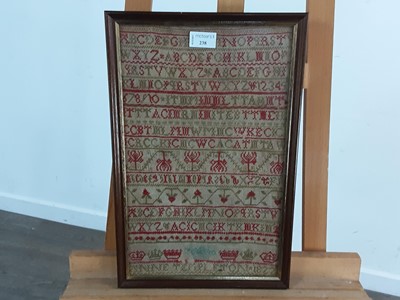 Lot 238 - EARLY 19TH CENTURY ALPHABETICAL SAMPLER