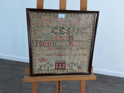 Lot 239 - LATE 19TH CENTURY ALPHABETICAL AND PICTORIAL SAMPLER