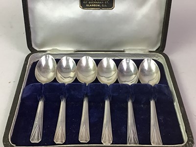 Lot 64 - SET OF SIX SILVER COFFEE SPOONS
