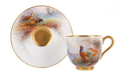 Lot 1263 - JAMES STINTON FOR ROYAL WORCESTER, CABINET CUP AND SAUCER