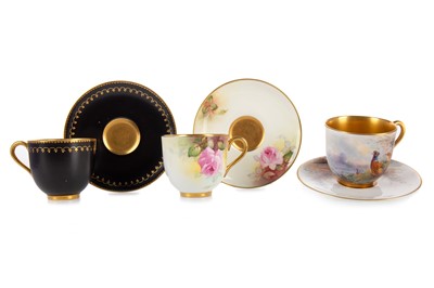 Lot 1263 - JAMES STINTON FOR ROYAL WORCESTER, CABINET CUP AND SAUCER