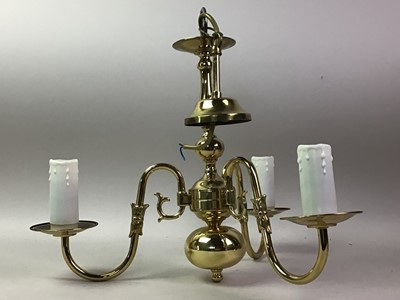 Lot 345 - BRASS CHANDELIER