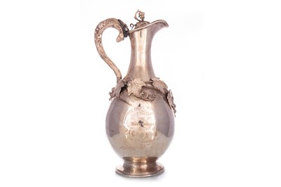 Lot 199 - VICTORIAN SILVER PLATED PEAR-SHAPED CLARET JUG