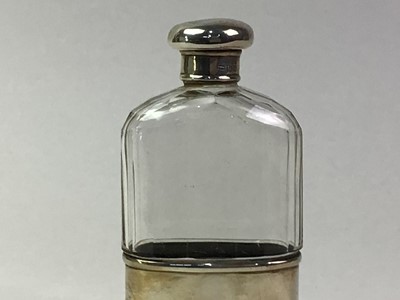 Lot 328 - SILVER MOUNTED HIP FLASK