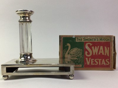 Lot 330 - UNUSUAL SILVER PLATED DESK STAND