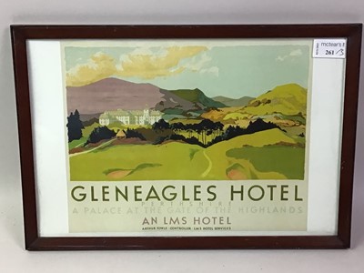 Lot 261 - FRAMED 'GLENEAGLES HOTEL' LMS RAILWAY POSTER