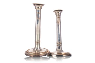 Lot 234 - PAIR OF OLD SHEFFIELD PLATE CANDLESTICKS
