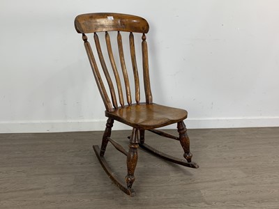 Lot 189 - OAK ROCKING CHAIR