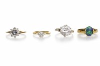Lot 110A - GROUP OF FOUR RINGS including a round...