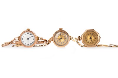 Lot 808 - TWO GOLD CASED WRIST WATCHES