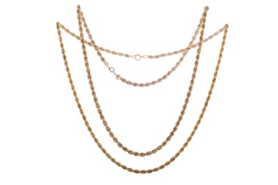 Lot 583 - THREE GOLD CHAINS