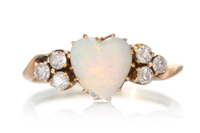 Lot 742 - OPAL AND DIAMOND RING