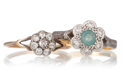 Lot 747 - TWO DAISY CLUSTER RINGS