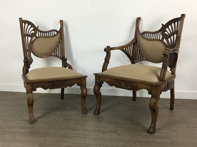 Lot 384 - EDWARDIAN DRAWING ROOM SETTEE AND TWO CHAIRS