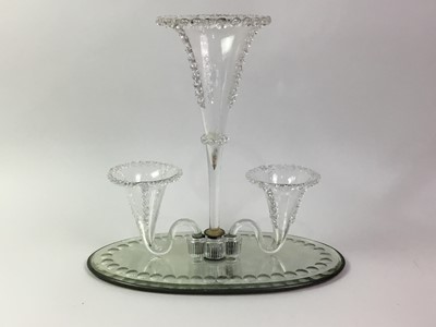 Lot 382 - CLEAR GLASS FLOWER EPERGNE