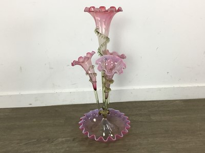 Lot 194 - VICTORIAN GLASS FLOWER EPERGNE