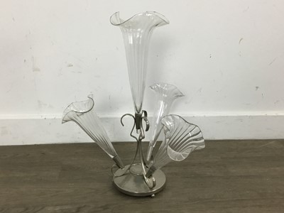 Lot 195 - GLASS FLOWER EPERGNE