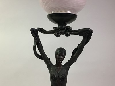 Lot 368 - ART DECO FIGURAL LAMP