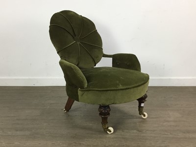 Lot 443 - VICTORIAN WALNUT GOSSIP CHAIR