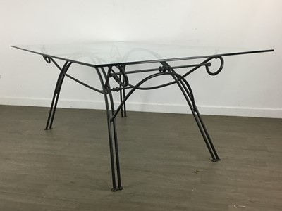 Lot 455 - WROUGHT IRON DINNG TABLE