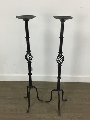 Lot 338 - PAIR OF FLOOR STANDING CANDLE HOLDERS