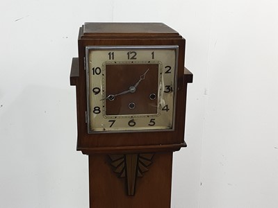 Lot 519 - ART DECO WALNUT GRANDMOTHER CLOCK