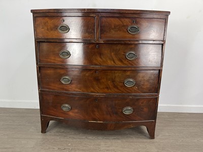 Lot 574 - VICTORIAN MAHOGANY BOW FRONTED CHEST OF DRAWERS