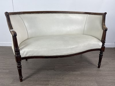 Lot 577 - EDWARDIAN WALNUT DRAWING ROOM SETTEE