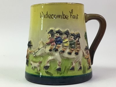 Lot 655 - PAIR OF TORQUAY POTTERY 'WIDECOME FAIR' TANKARDS