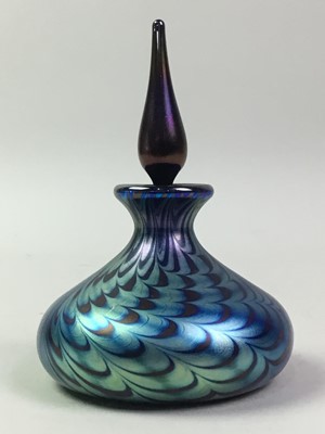 Lot 673 - OKRA STUDIO IRIDESCENT GLASS PERFUME BOTTLE