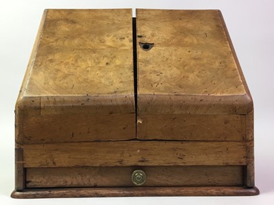 Lot 697 - WALNUT STATIONARY BOX