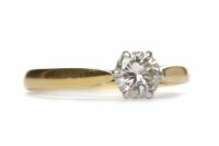 Lot 179 - DIAMOND SOLITAIRE RING the six claw set round...