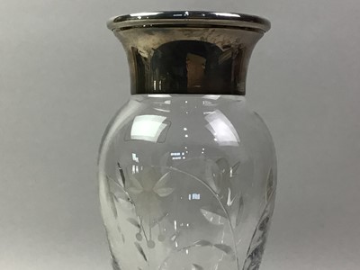 Lot 824 - SILVER MOUNTED CRYSTAL VASE