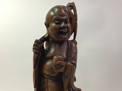 Lot 832 - CHINESE CARVED WOOD FIGURE