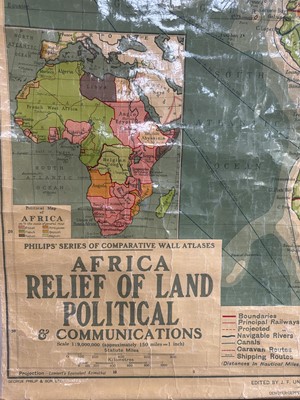 Lot 13 - PHILIPS' SERIES OF COMPARATIVE WALL ATLASES, MAP OF AFRICA