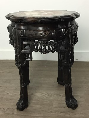 Lot 1174 - CHINESE IRON WOOD PEDESTAL TABLE