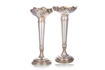Lot 200A - PAIR OF SILVER SOLIFLEUR VASES
