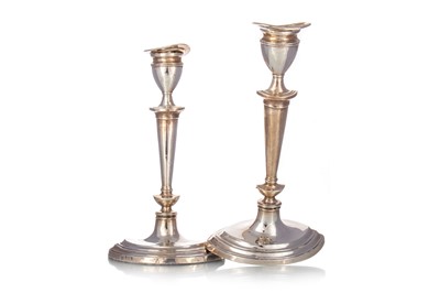 Lot 230A - PAIR OF EDWARDIAN SILVER CANDLESTICKS