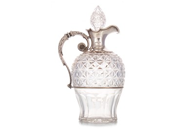 Lot 235A - SILVER MOUNTED CRYSTAL CLARET JUG
