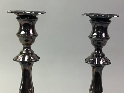 Lot 68 - PAIR OF ELIZABETH II SILVER CANDLESTICKS