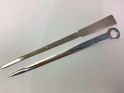 Lot 34 - TWO SILVER LETTER KNIVES