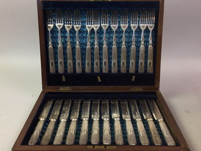 Lot 25 - VICTORIAN SILVER PLATED FISH KNIVES AND FORKS