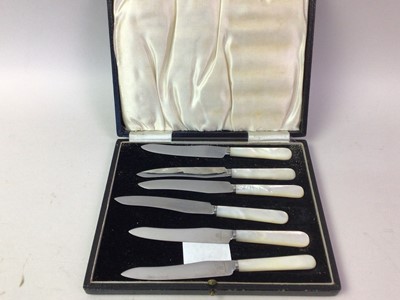 Lot 8 - TWO CASED SETS OF MOTHER OF PEARL CUTLERY