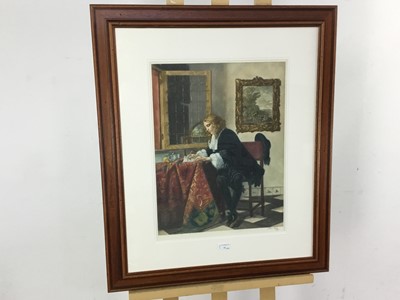 Lot 44 - AFTER GABRIEL METSU'S THE LETTER WRITER AND THE LETTER READER