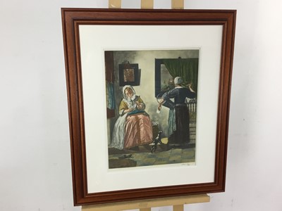 Lot 44 - AFTER GABRIEL METSU'S THE LETTER WRITER AND THE LETTER READER