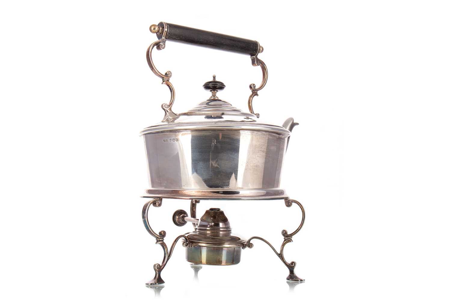 Lot 55 - GEORGE VI SILVER KETTLE ON STAND