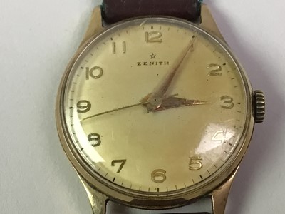 Lot 148 - GENTLEMAN'S ZENITH GOLD WRISTWATCH