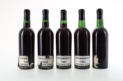 Lot 128 - 5 BOTTLES OF COCKBURN'S 1963 VINTAGE